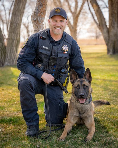 Officer Christensen and K-9 Monroe