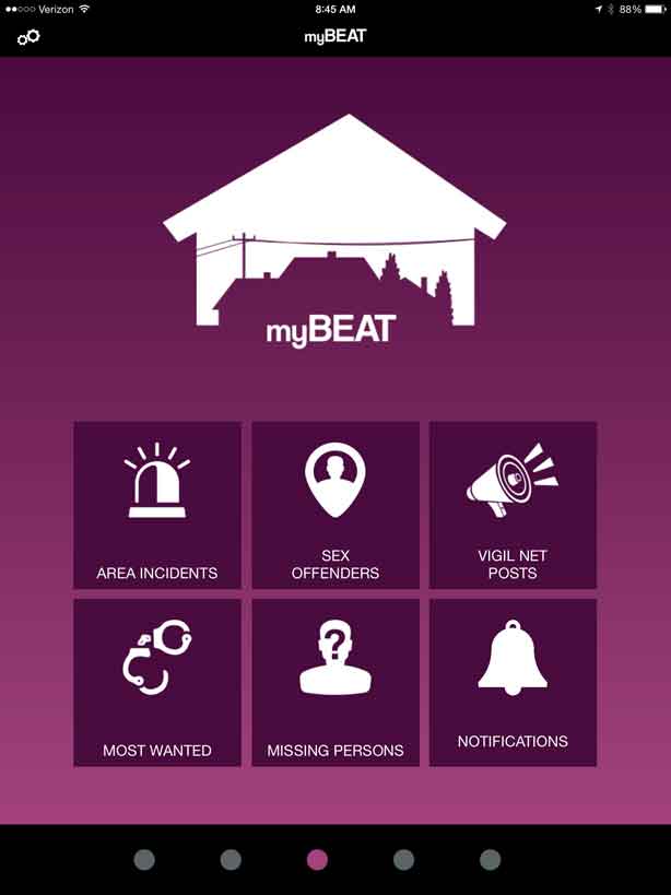 Screen shot from myRPD app, my beat view